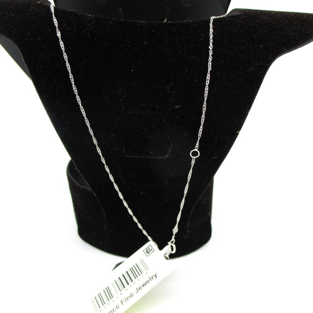 10K White Gold Necklace - 18" + 2"- Brilliance Fine Jewelry - 019 Gauge - Picture 3 of 5